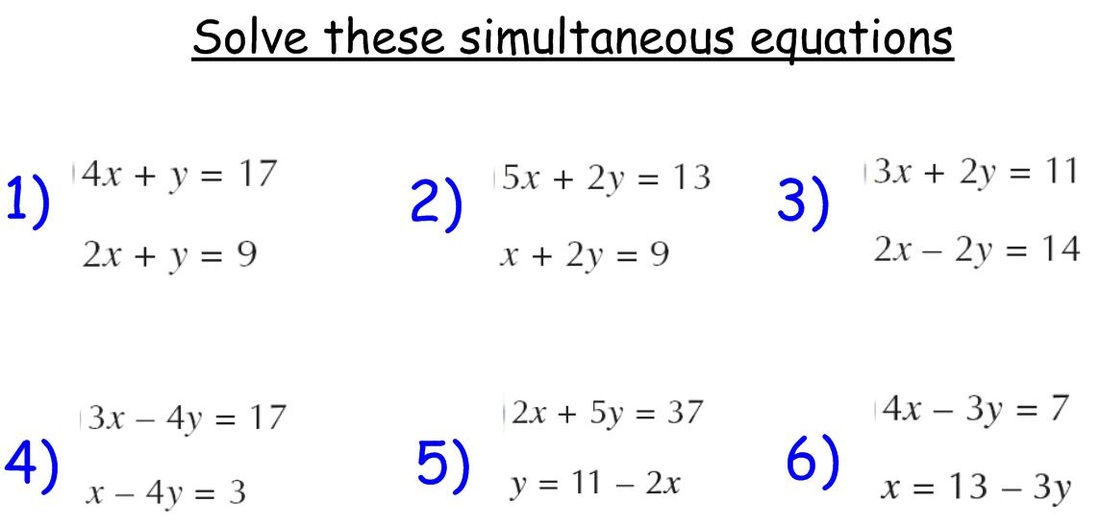 3 15 Simultaneous Equations Iona Maths